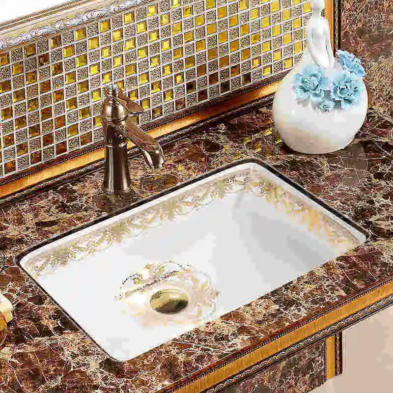 Chinese Oval Ceramic under counter Sink With Overflow wash basin