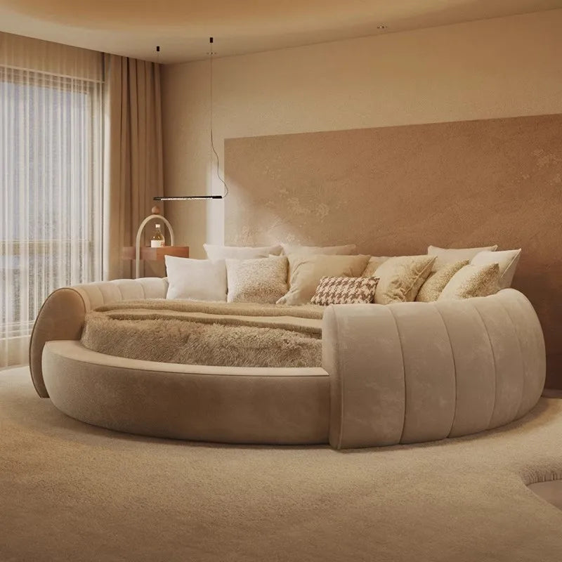 American Style Wood Cream King Size Master Design Apartment Fashionable Bed