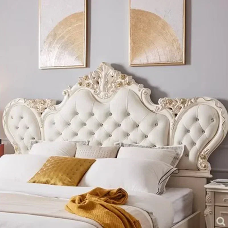 Nordic Modern Luxury Leather, Wood Master Queen/ King Bed Multi-funizone
