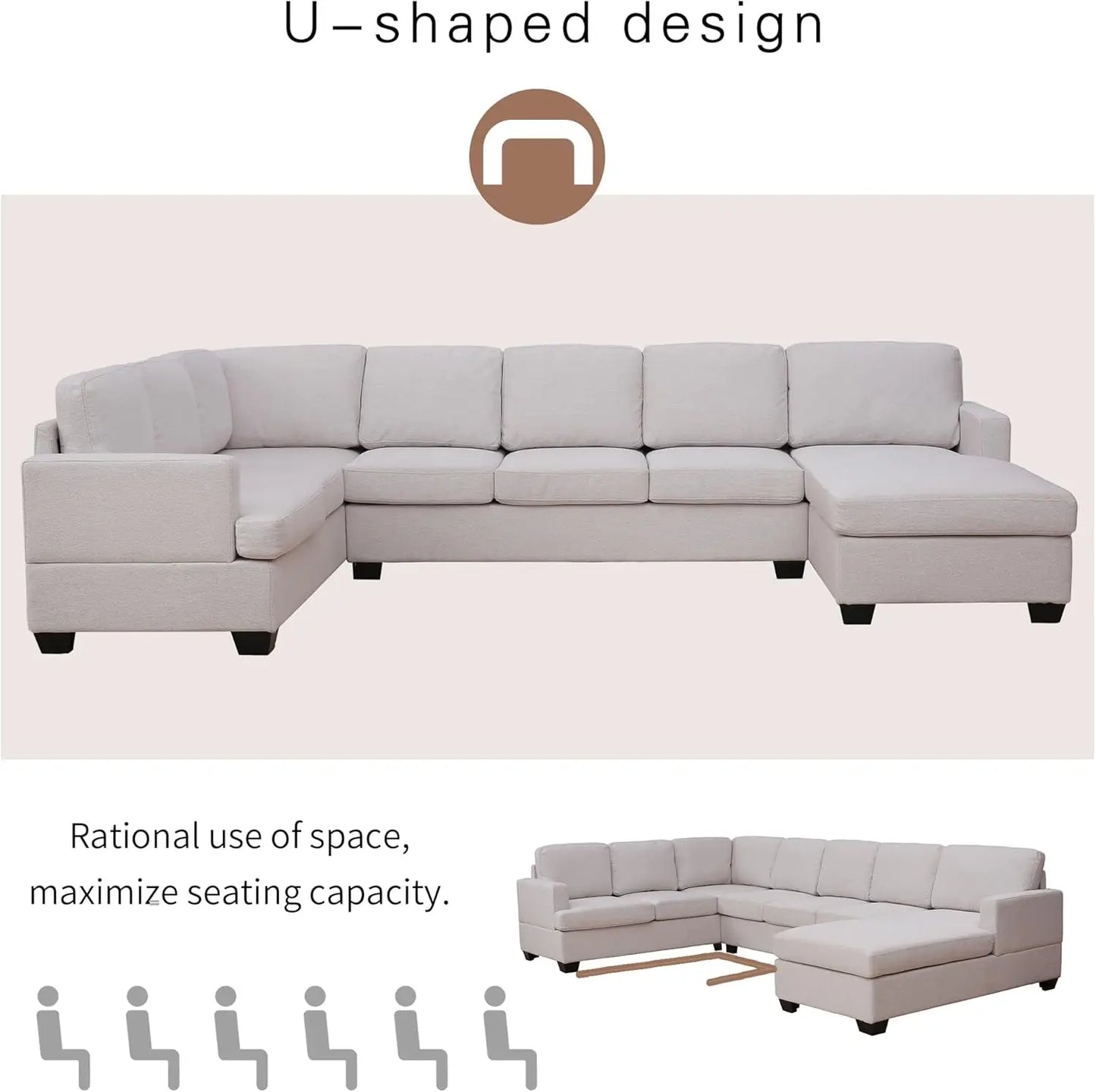 ,Oversized Modular Corner Couch w chaise sectional