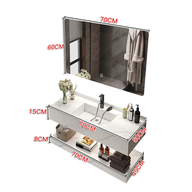 Minimalist Cabinet Combination Rock Plate Integrated Washbasin