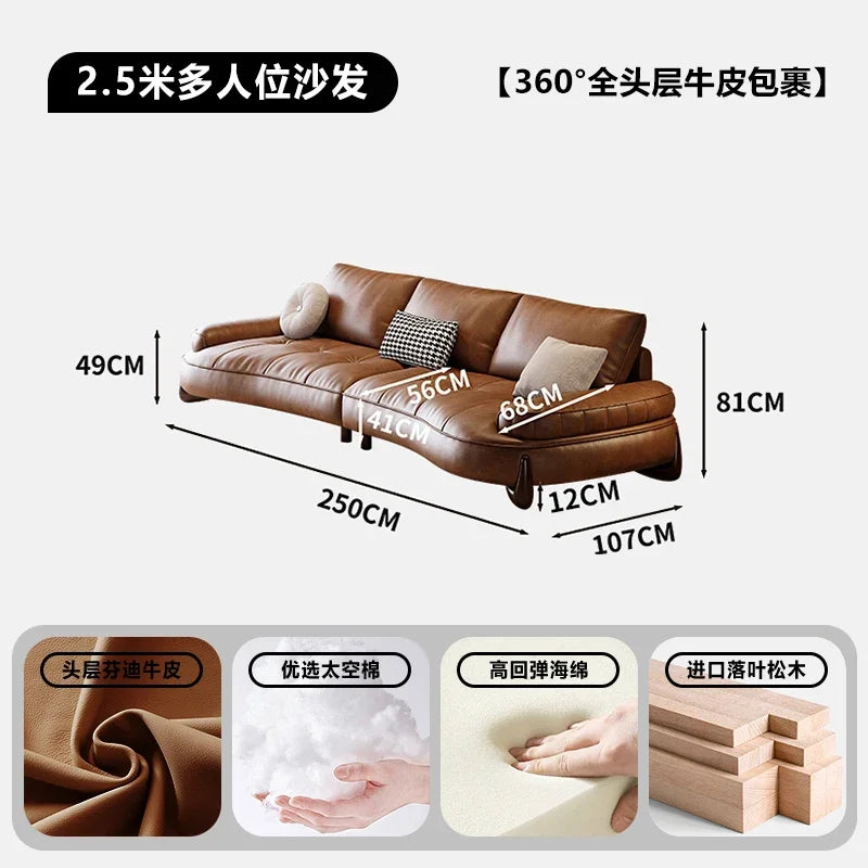 Italiano Brown Relax Unique Reclining Style Hotel Designer Sofa