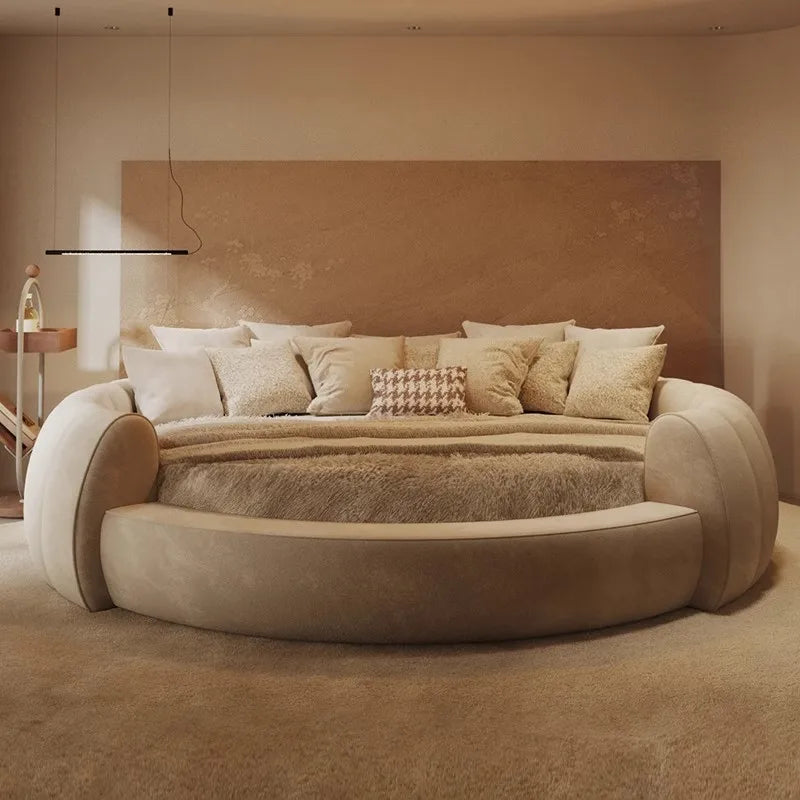 American Style Wood Cream King Size Master Design Apartment Fashionable Bed