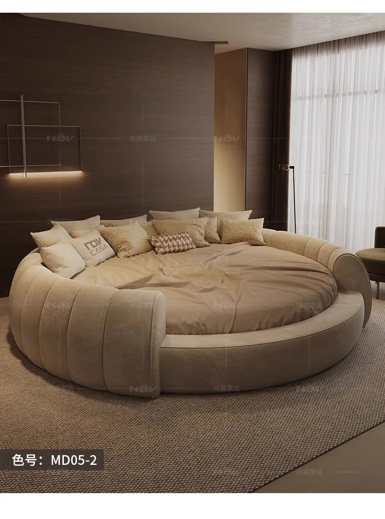 American Style Wood Cream King Size Master Design Apartment Fashionable Bed