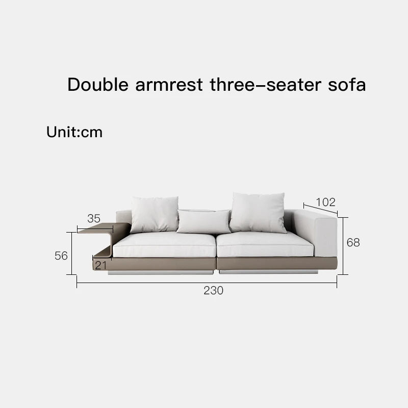 i Minimalist Italian Sectional Cotton and Linen Fabric Large Flat Floor Designer Sofas