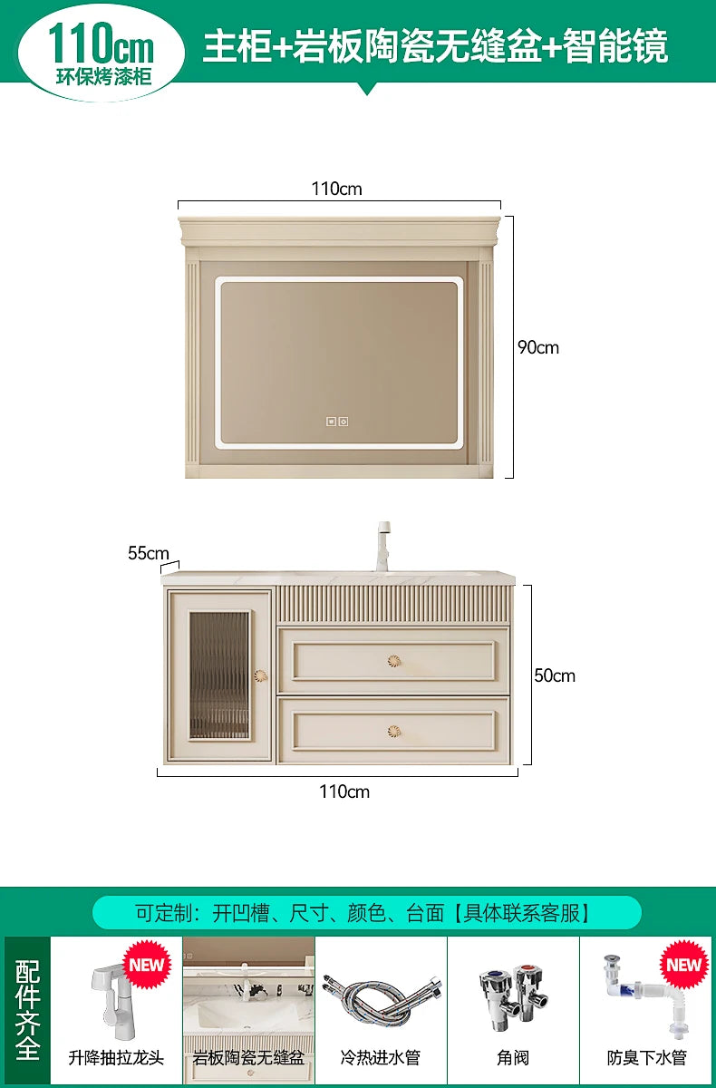 French Ceramic Vertical Vanity, Portable Toilet Wall Shelves Desk Storage Organizer, rock sinks cabinet