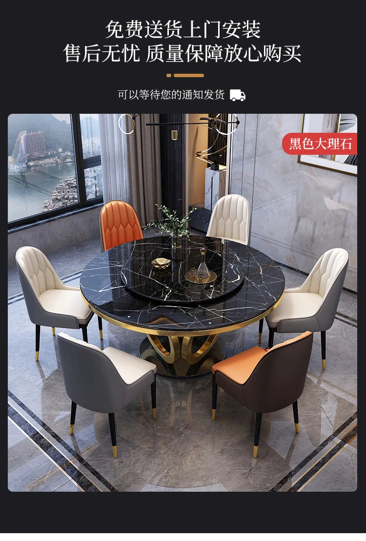 Nordic Minimalist Black Round Display Modern Luxury Table