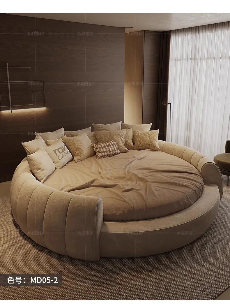 American Style Wood Cream King Size Master Design Apartment Fashionable Bed