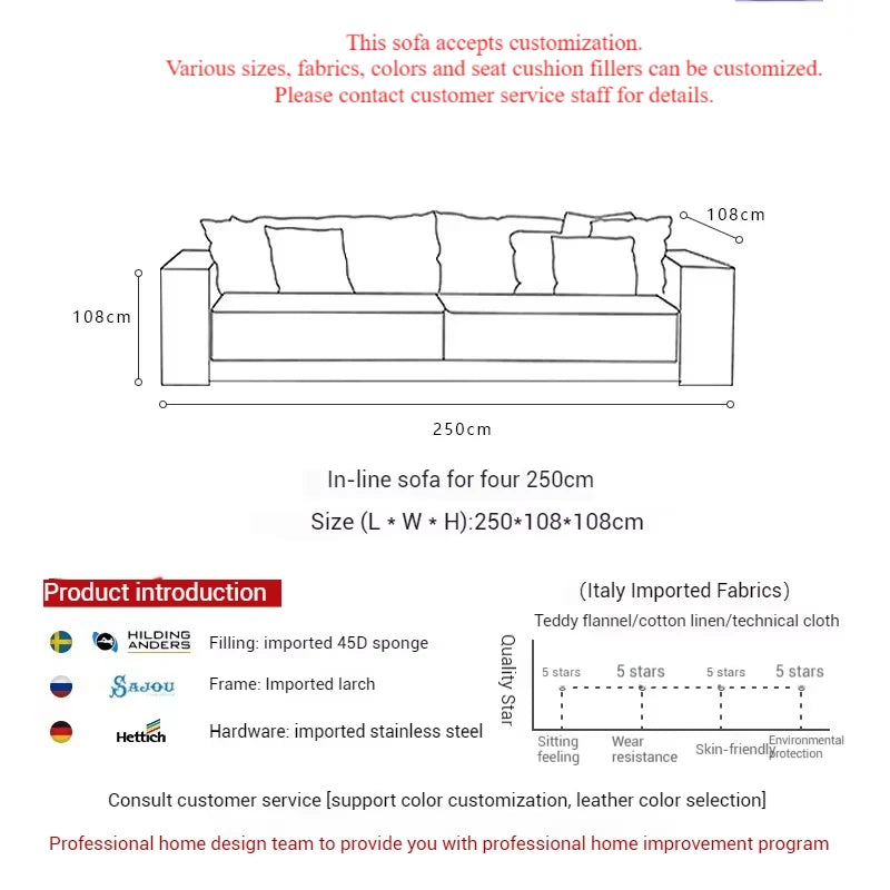 Nordic Soft white Wood Modern Sectional Sofa