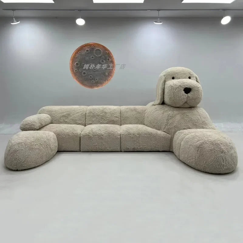 Lazy Lounges Design, Large Brown Wood So fa Puffs Couch, Luxury Salon Recliner