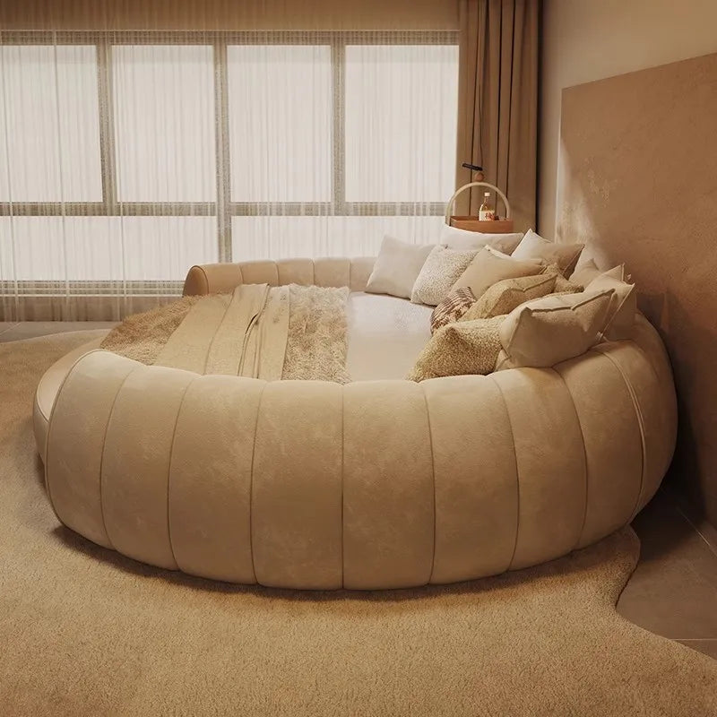 American Style Wood Cream King Size Master Design Apartment Fashionable Bed