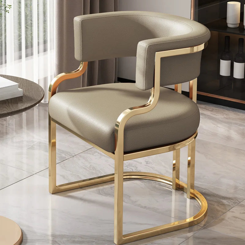 Nordic Banquet Chairs Metal Legs White And Gold Unique Relax Lounge chairs
