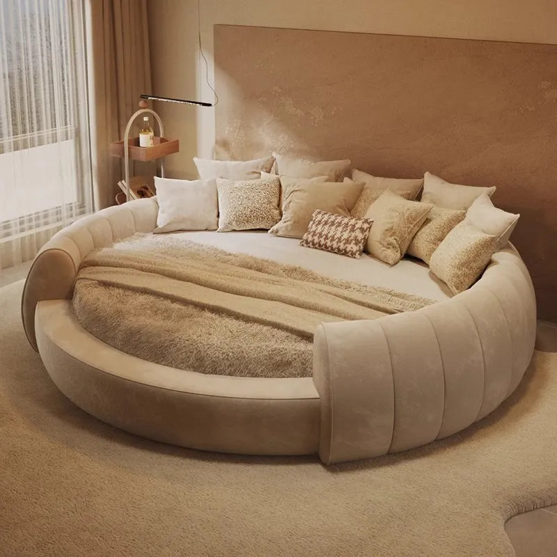 American Style Wood Cream King Size Master Design Apartment Fashionable Bed
