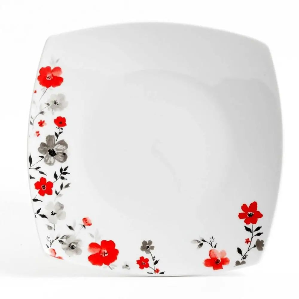 16pc Floral Ceramic Set White, 4 Bowls, Plates, Mugs