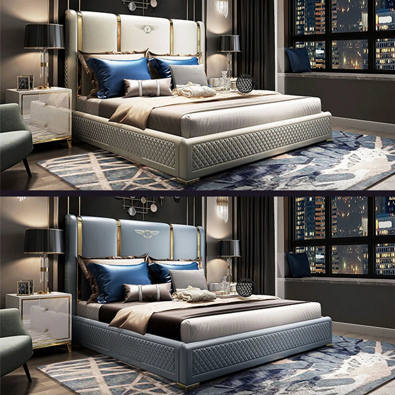 Nordic Modern Genuine leather ultimate entry lux bed frame