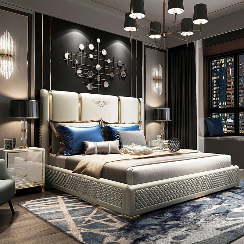 Nordic Modern Genuine leather ultimate entry lux bed frame