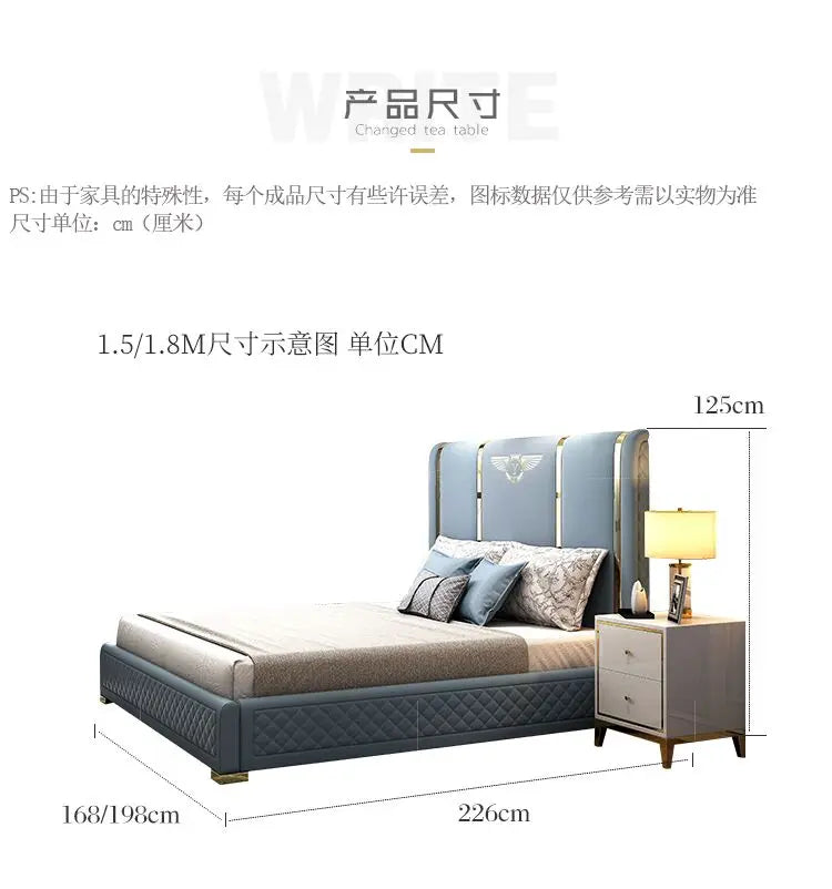 Nordic Modern Genuine leather ultimate entry lux bed frame