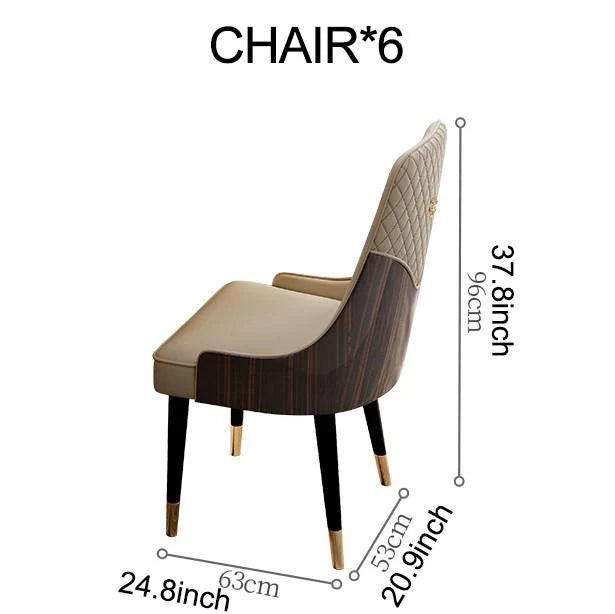 Modern  simple restaurant marble round  table and chair combination with turntable