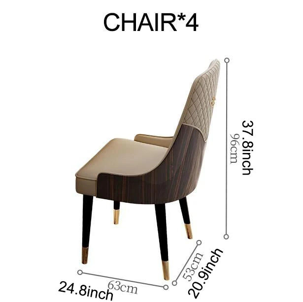 Modern  simple restaurant marble round  table and chair combination with turntable