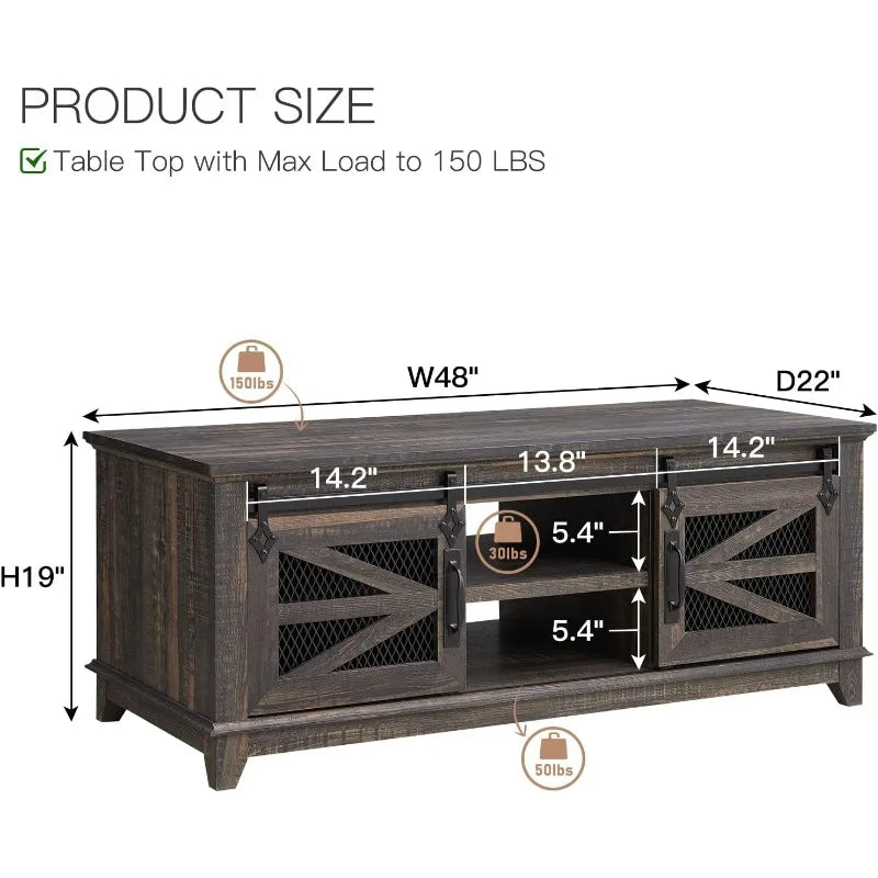 Farmhouse  Coffee , cocktail table with storage, doord