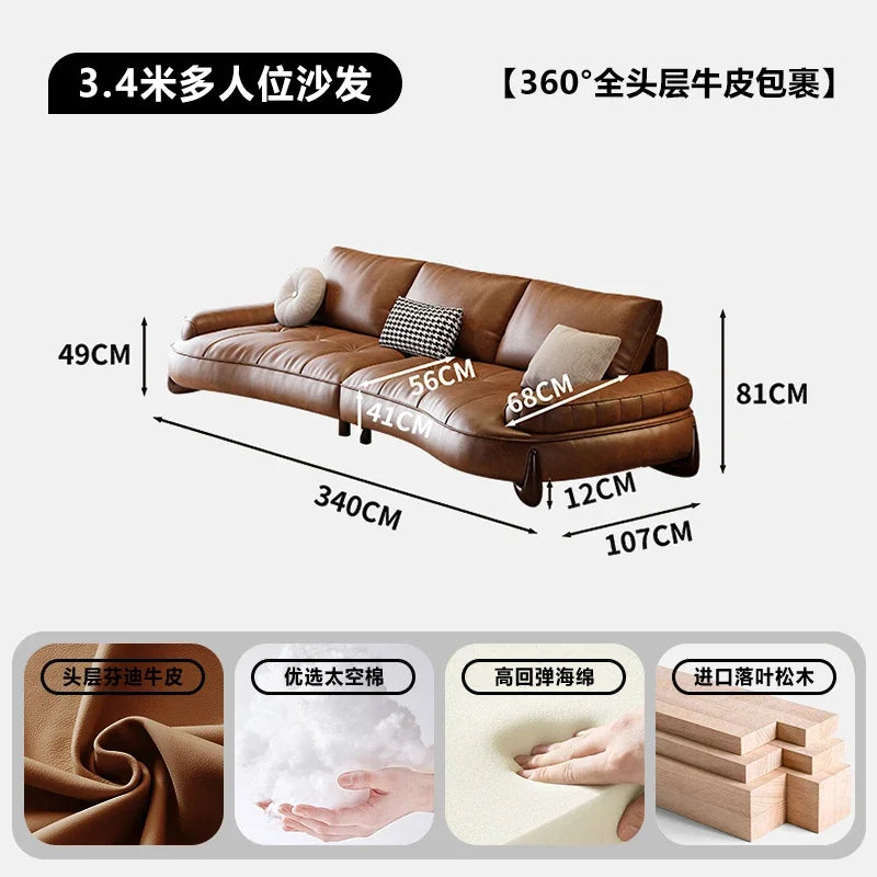 Italiano Brown Relax Unique Reclining Style  Hotel Designer Sofa