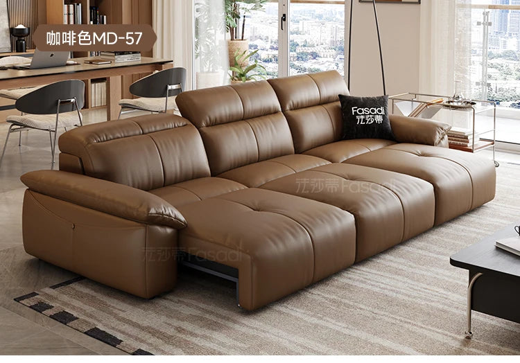 Italian Genuine Leather Luxury Black  3 Seater  Loveseat Sofa  Electric  Recliner