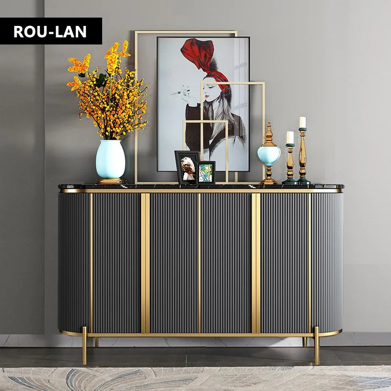 Light Luxury Entrance Storage Cabinet Side Table Simple Living Room  Shoe Cabinet Entry Marble Dining Sideboard