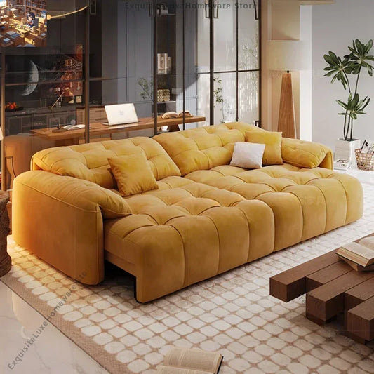 Nordic European Luxury Large  Electric Modern Foldable Puffs Designer Couch Bed