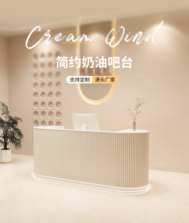 Customized Luxury Cream Typhoon Cash Bar, Small Salon Shop