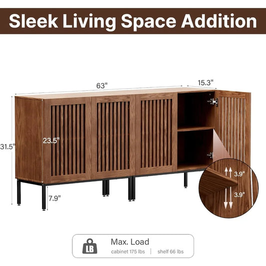 Modern Sideboard Buffet, 2 storage cabinets