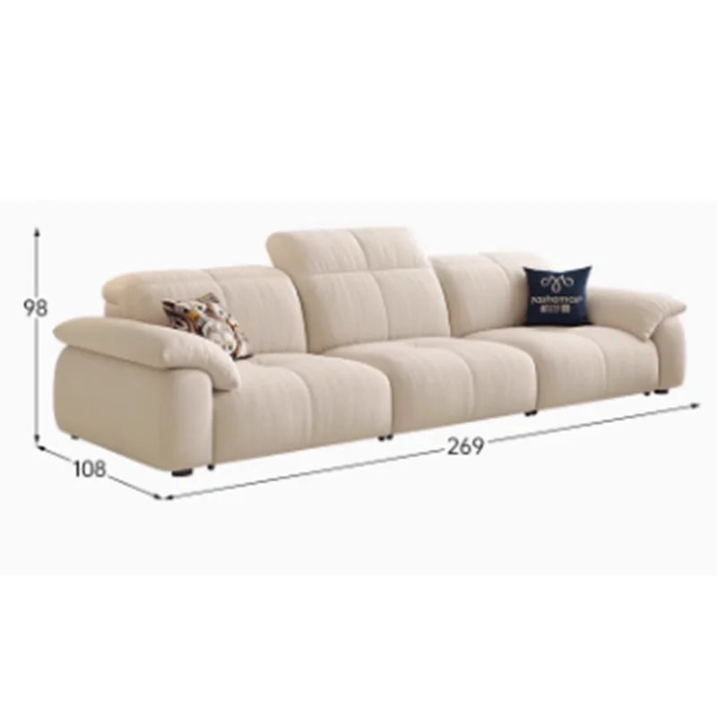 Nordic Modern Extendable White Puffs Velvet Italian Electric Luxury Foldable Double Sofas
