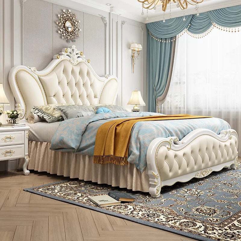 Modern Luxury Design King Size Italian Bed Frame w. Aesthetic Storage