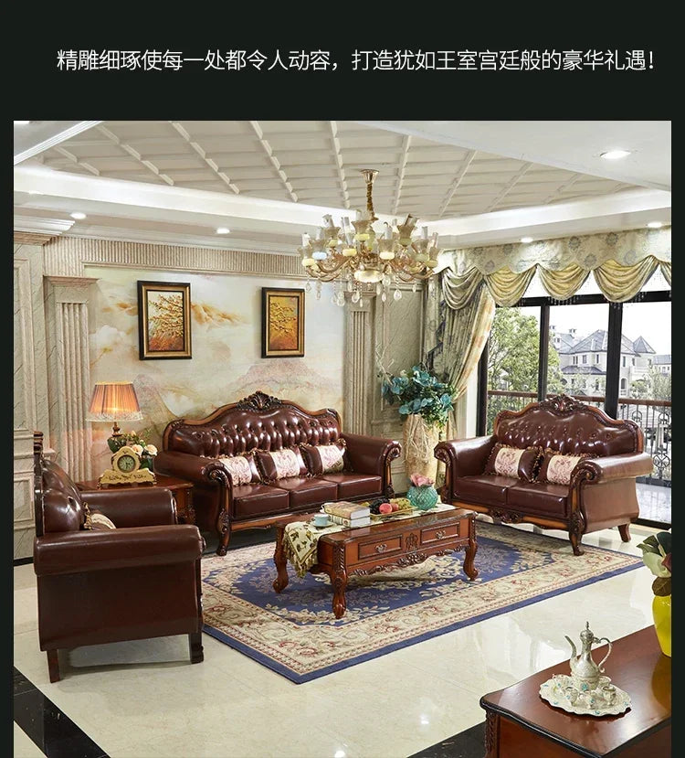 Reception High Back Luxury Vintage Sofas Sectional Soft Leather Designer
