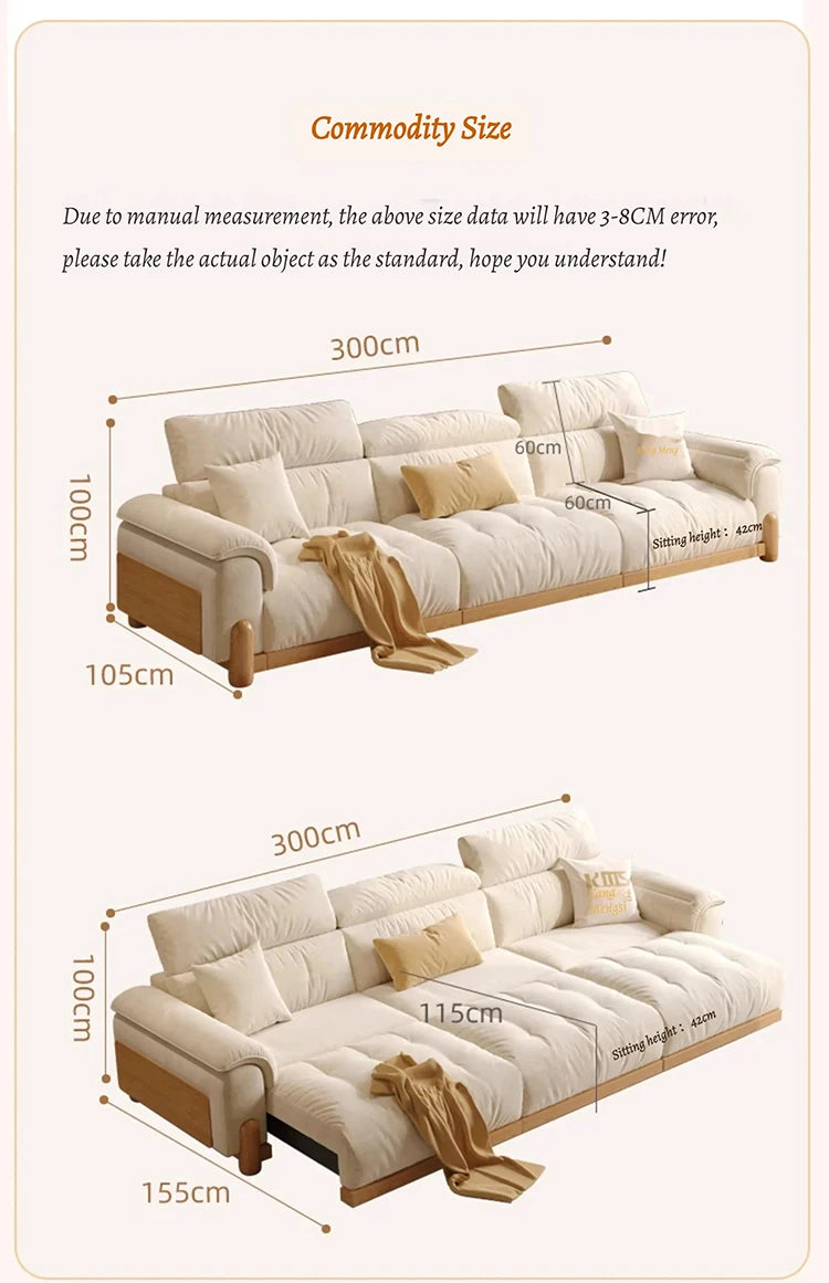 Japanese New Lazy  Simple Square Electric Designer Puffs Modern Solid Wood  Couches
