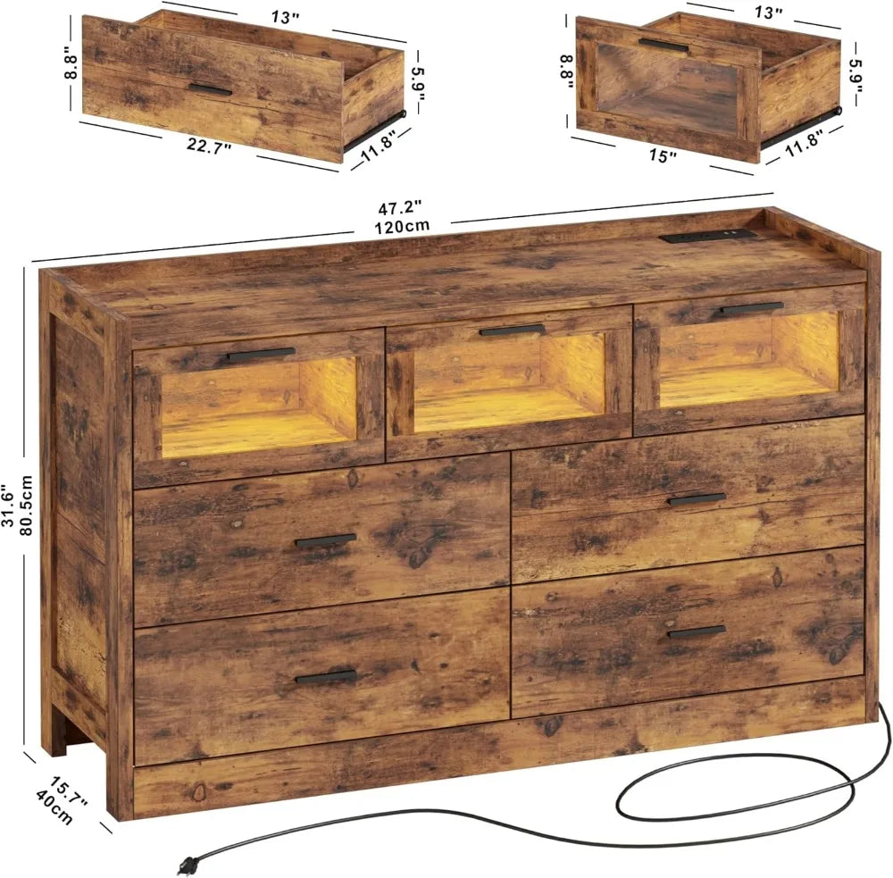 Wood dressers, chests of drawers, makeup table