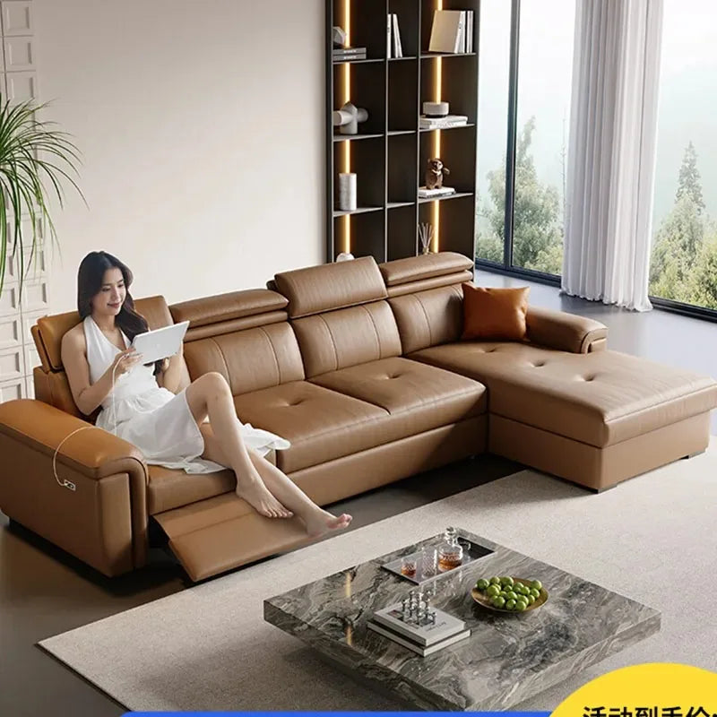 Nordic Large Luxury Brown Back Support Sofa, Designer Recliner lounge sofa (Copy)