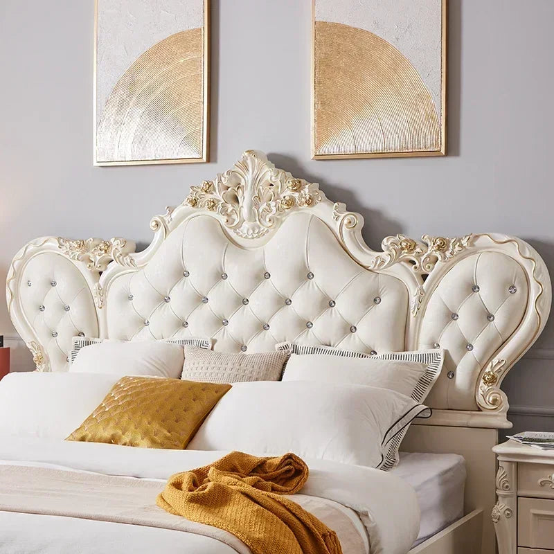 Nordic Modern Luxury Leather, Wood  Master Queen/ King  Bed  Multi-funizone