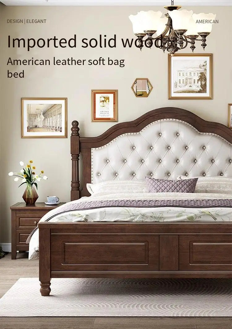 Nordic  Modern King Size Wooden Bed Frame, luxury unique