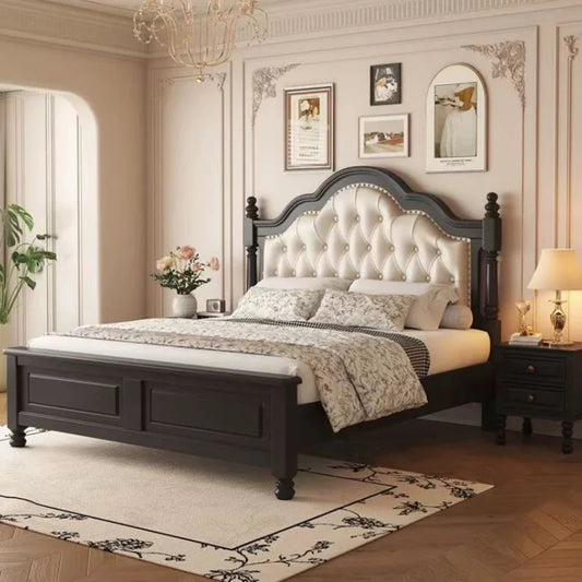 Nordic  Modern King Size Wooden Bed Frame, luxury unique
