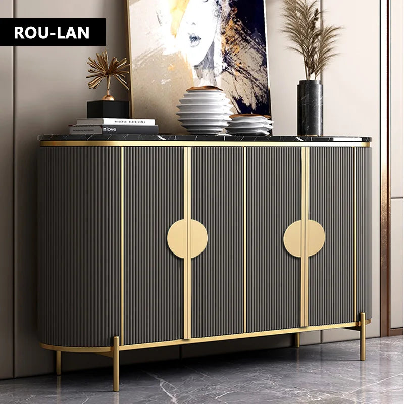 Light Luxury Entrance Storage Cabinet Side Table Simple Living Room  Shoe Cabinet Entry Marble Dining Sideboard