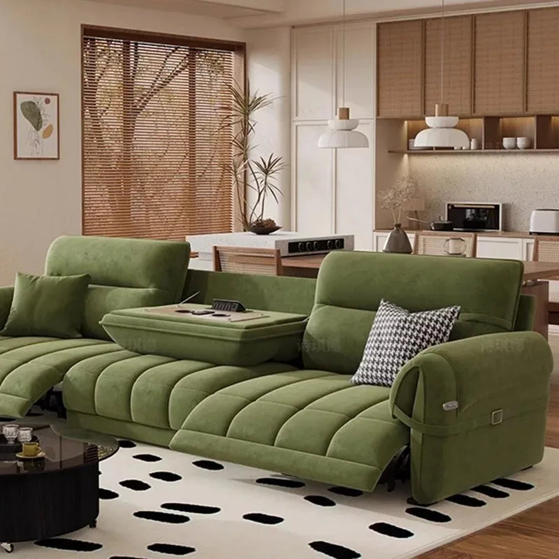 Nordic Modern Green European  Sofa Design Extendable Floor Recliner  Sofas