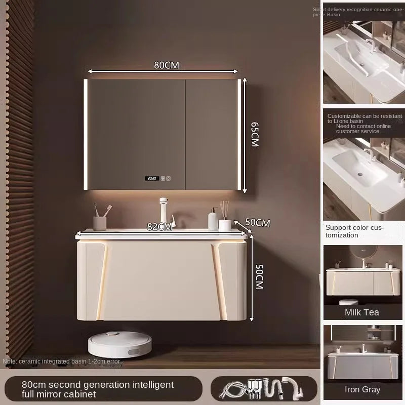 Ceramic Cabinet Combination Rounded Integrated Washbasin Face Master Cabinets