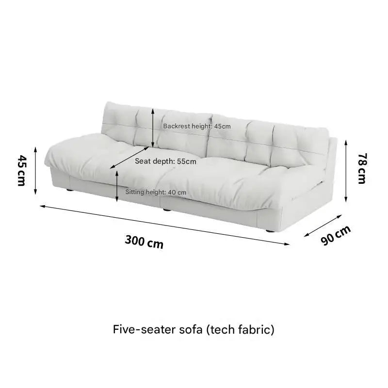 Minimalist Light Luxury Cream Clouds  Straight Comfort Sofa Bed Xxl