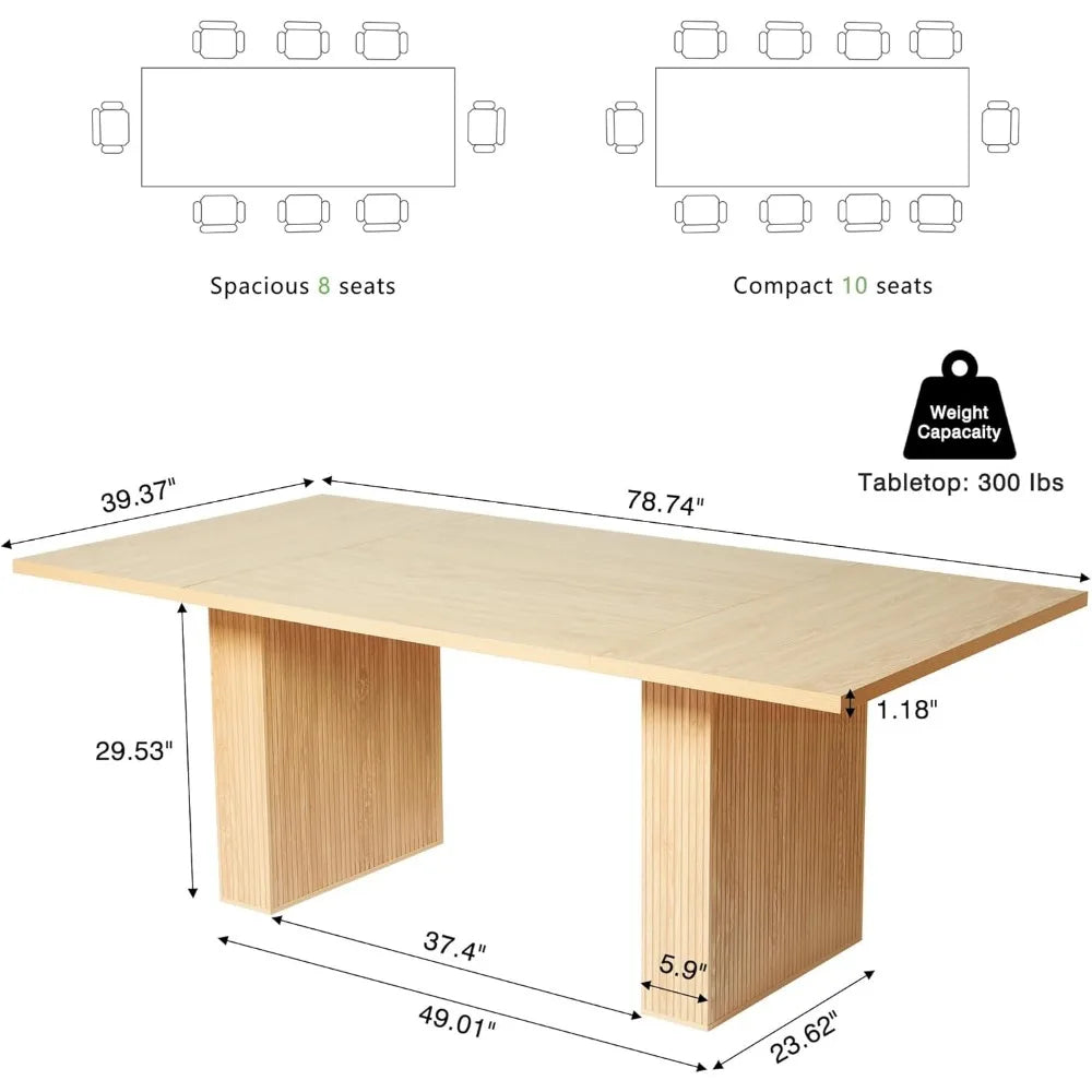 Modern farmhouse rectangular  table that can accommodate 6-10 people