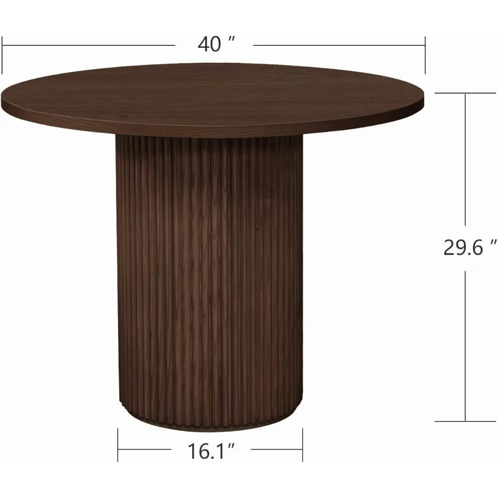 Farmhouse,Round Pedestal Modern Table with Solid wood base