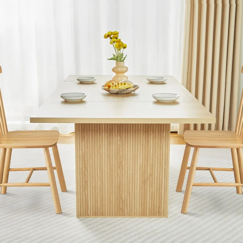 Modern farmhouse rectangular  table that can accommodate 6-10 people