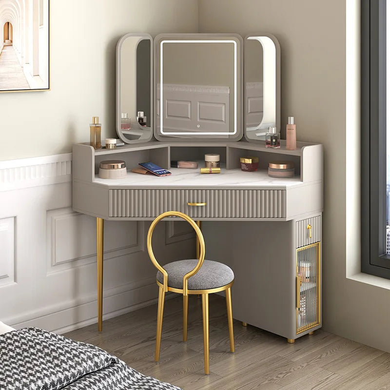 Luxury Solid Wood Dressing & Makeup Tables Modern Triangle Storage Combination Locker