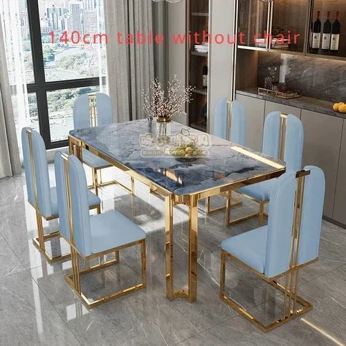 Nordic Unique Luxury Table Chairs Metal  Legs, Modern Rectangular design  .Space Saving