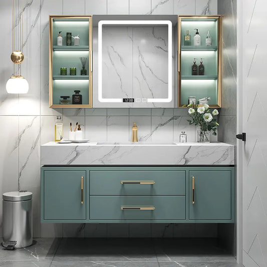 Mininalist Luxury Slate Modern One basin hand wash combination, cabinet, mirror, vanity