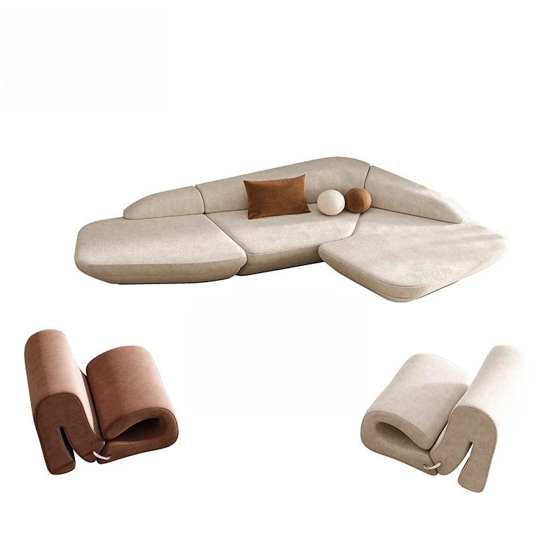 Reception Corner Aesthetics Curved Cute Luxury Leisure Sofa , Office Designer Art